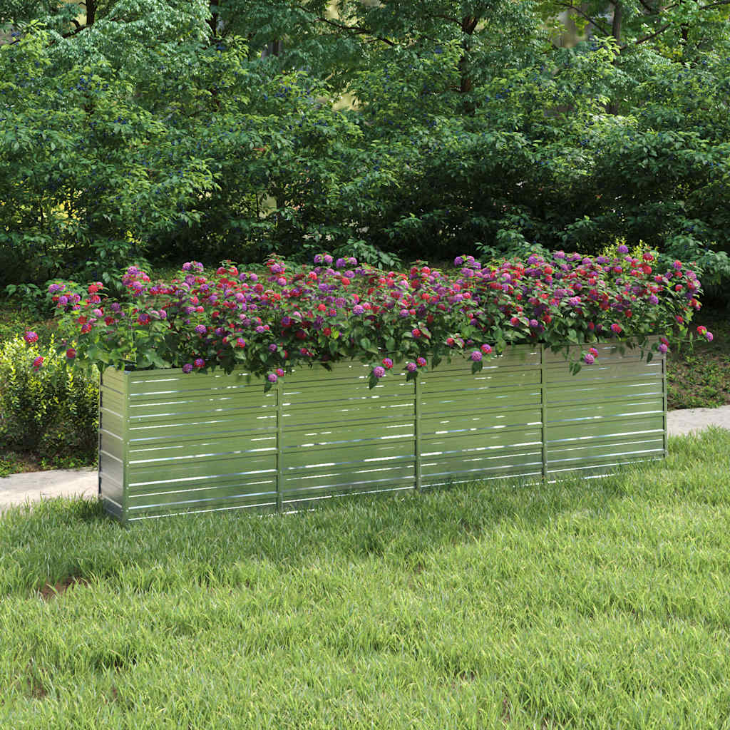Garten-Hochbeet 160x80x77 cm Verzinkter Stahl Silbern