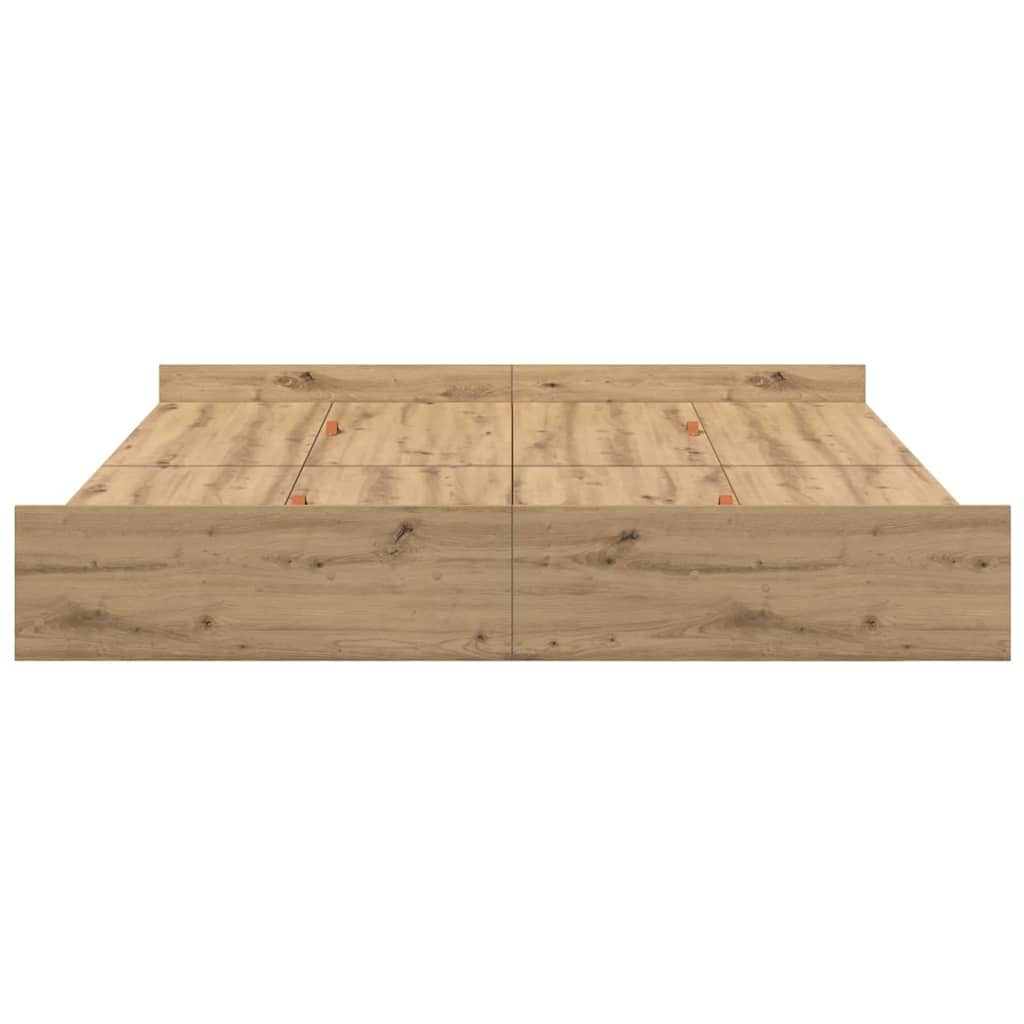 Aufbewahrungsbettgestell Weiß 200 x 200 cm Holzwerkstoff