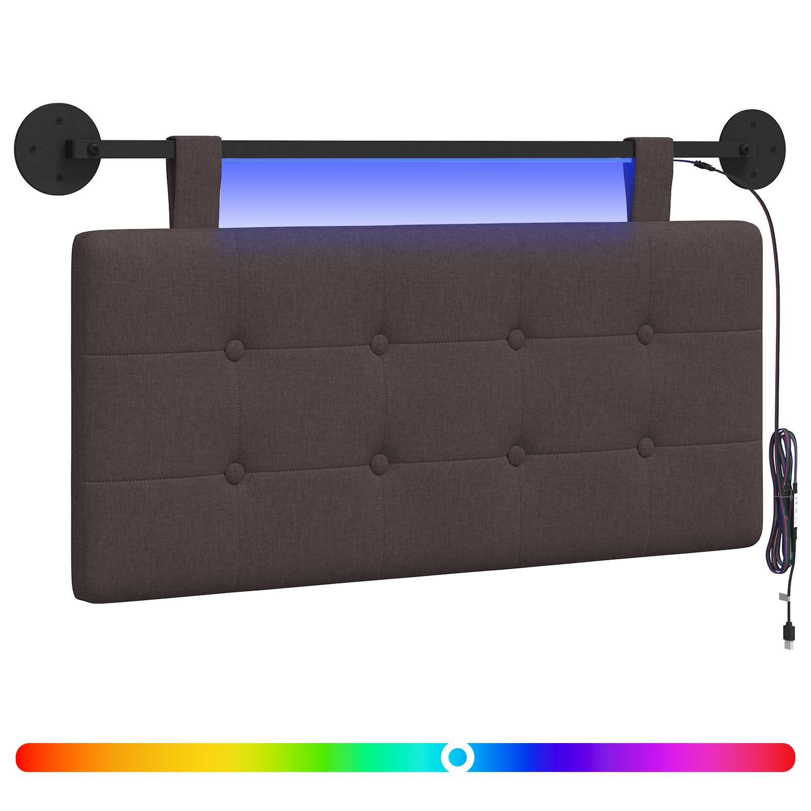 Hängendes Kopfteil Mit LED Licht Wolkengrau Stoff