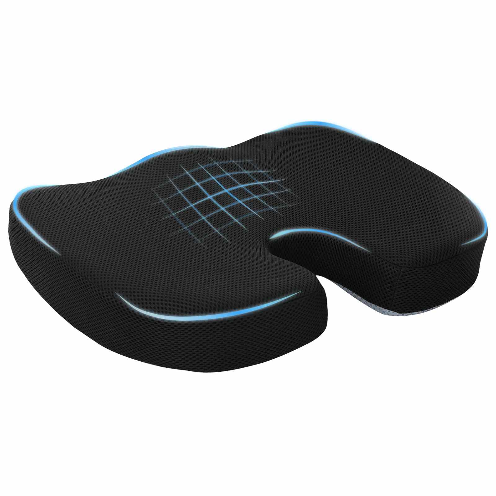 Sitzkissen Einfarbig Grau 47 x 37 x 8 cm Viscoschaum