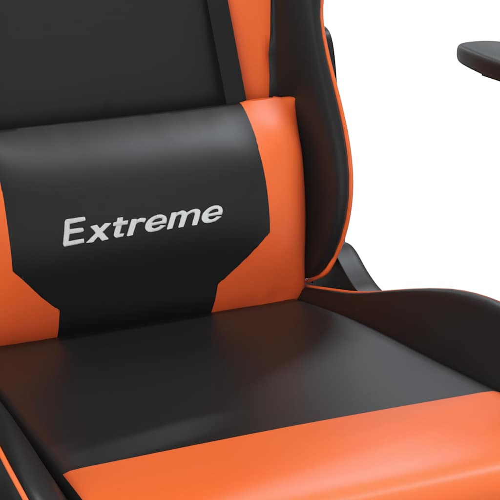 Gaming-Stuhl mit Massagefunktion Schwarz und Blau Kunstleder