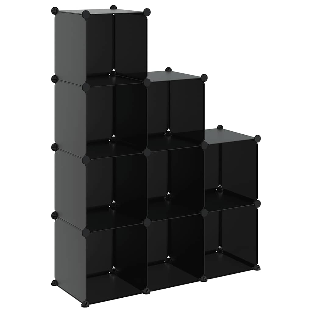 Regalsystem mit 12 Würfeln Schwarz PP