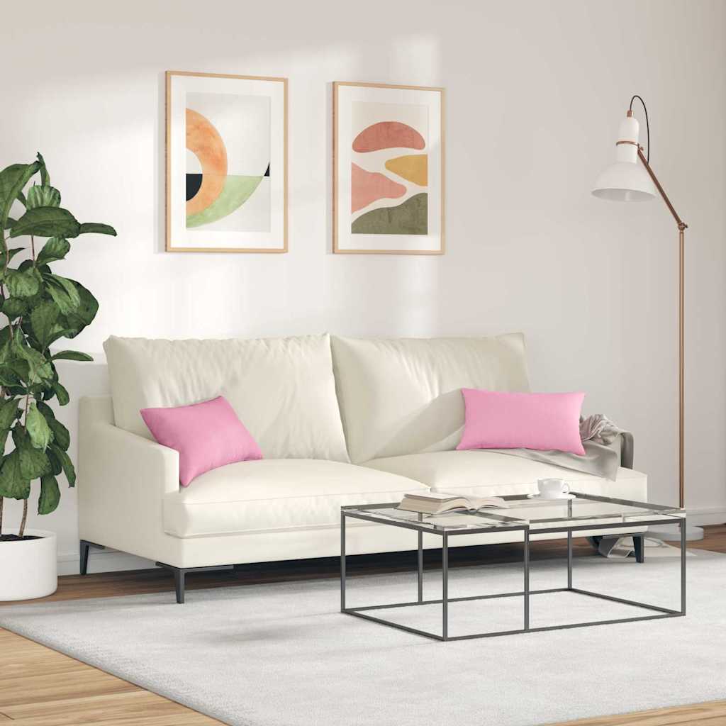 Sofakissen 2 pcs Hellgrau 50 x 30 cm Stoff