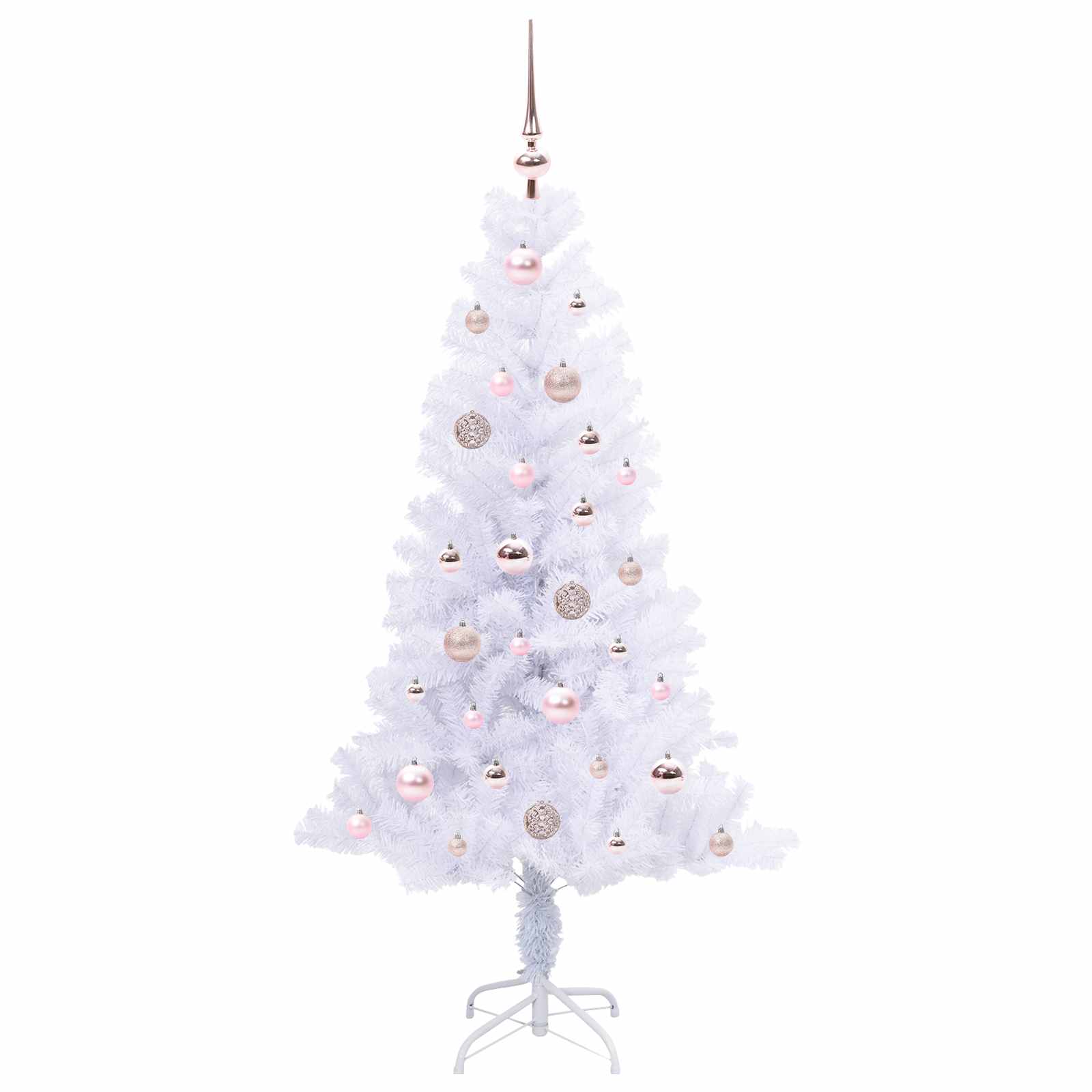 Künstlicher Weihnachtsbaum Weiß 120 cm PVC und Stahl