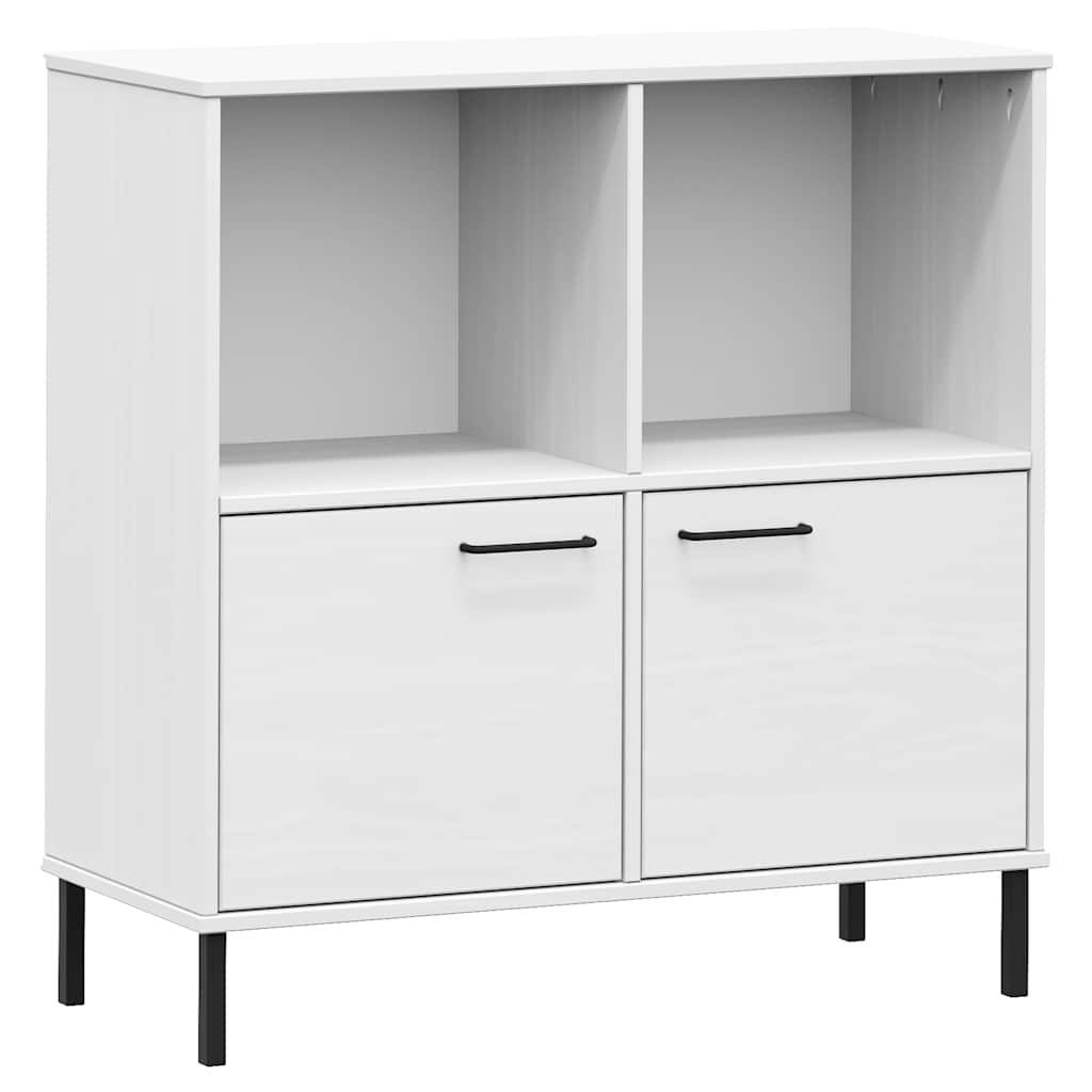 Bücherregal OSLO mit Metallbeinen Braun 90x35x90,5cm Massivholz