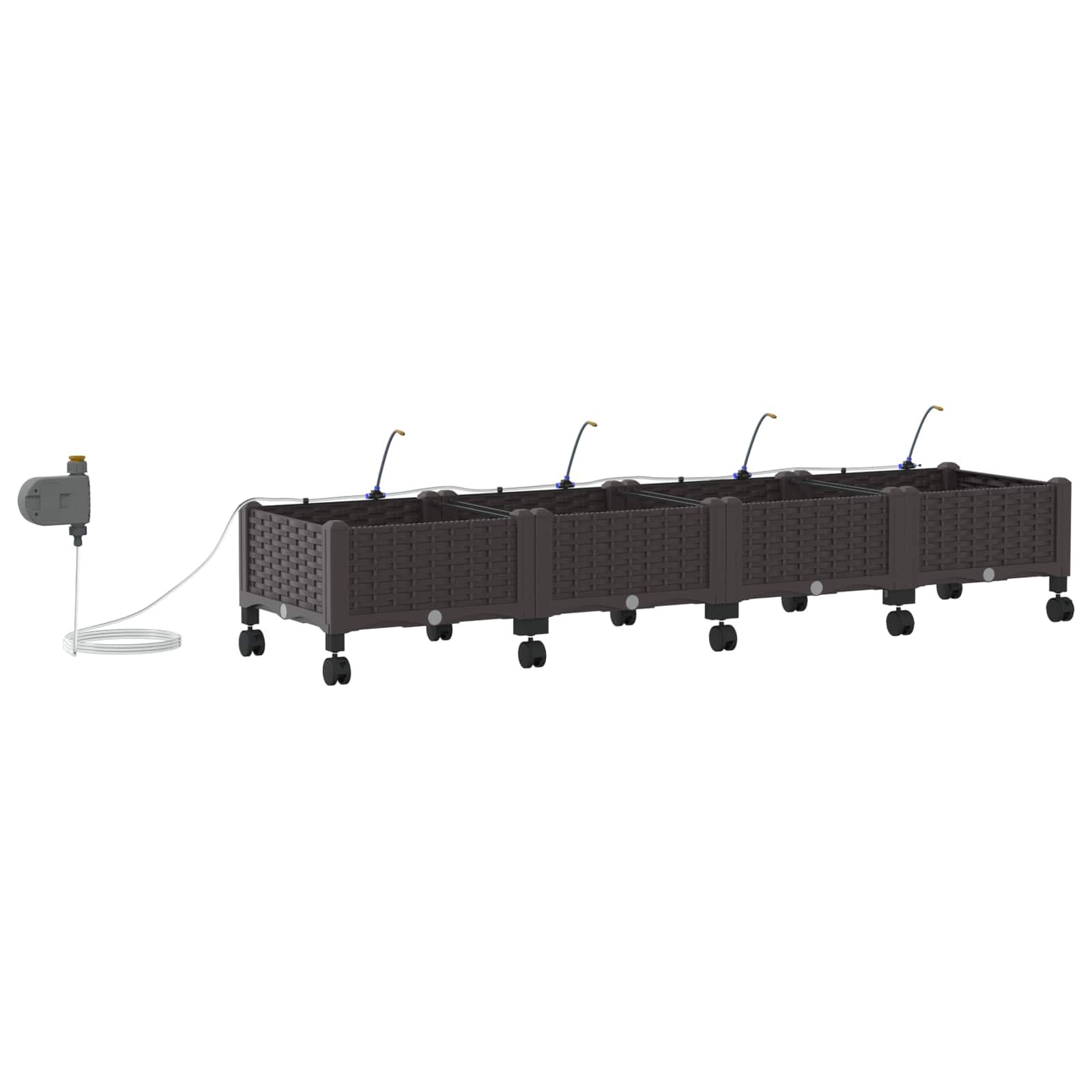 Garten-Pflanzgefäß 4 Stk. Braun 160 x 40 x 22 cm PP
