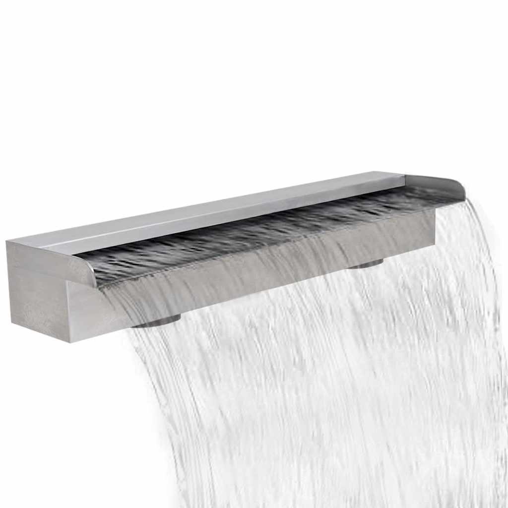 Pool-Wasserfall mit LEDs Edelstahl 110 cm