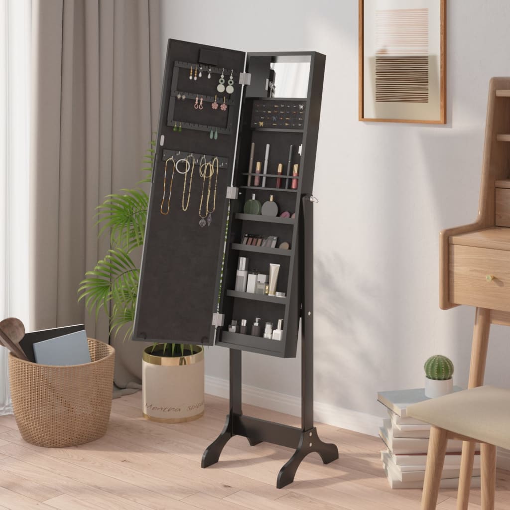 Standspiegel mit LED Weiß 34x37x146 cm