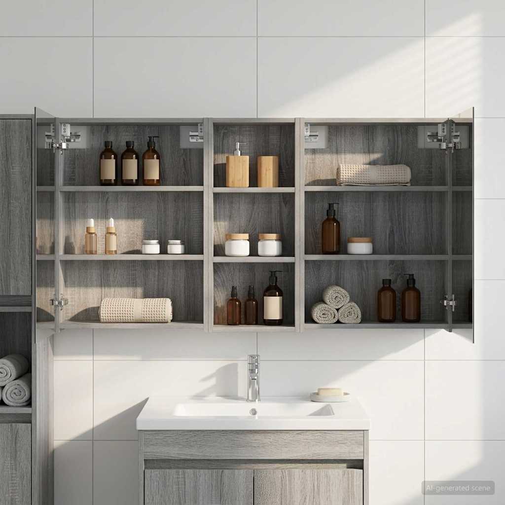 Badezimmerschrank-Set 3 pcs 80 x 10,5 x 50 cm Holzwerkstoff