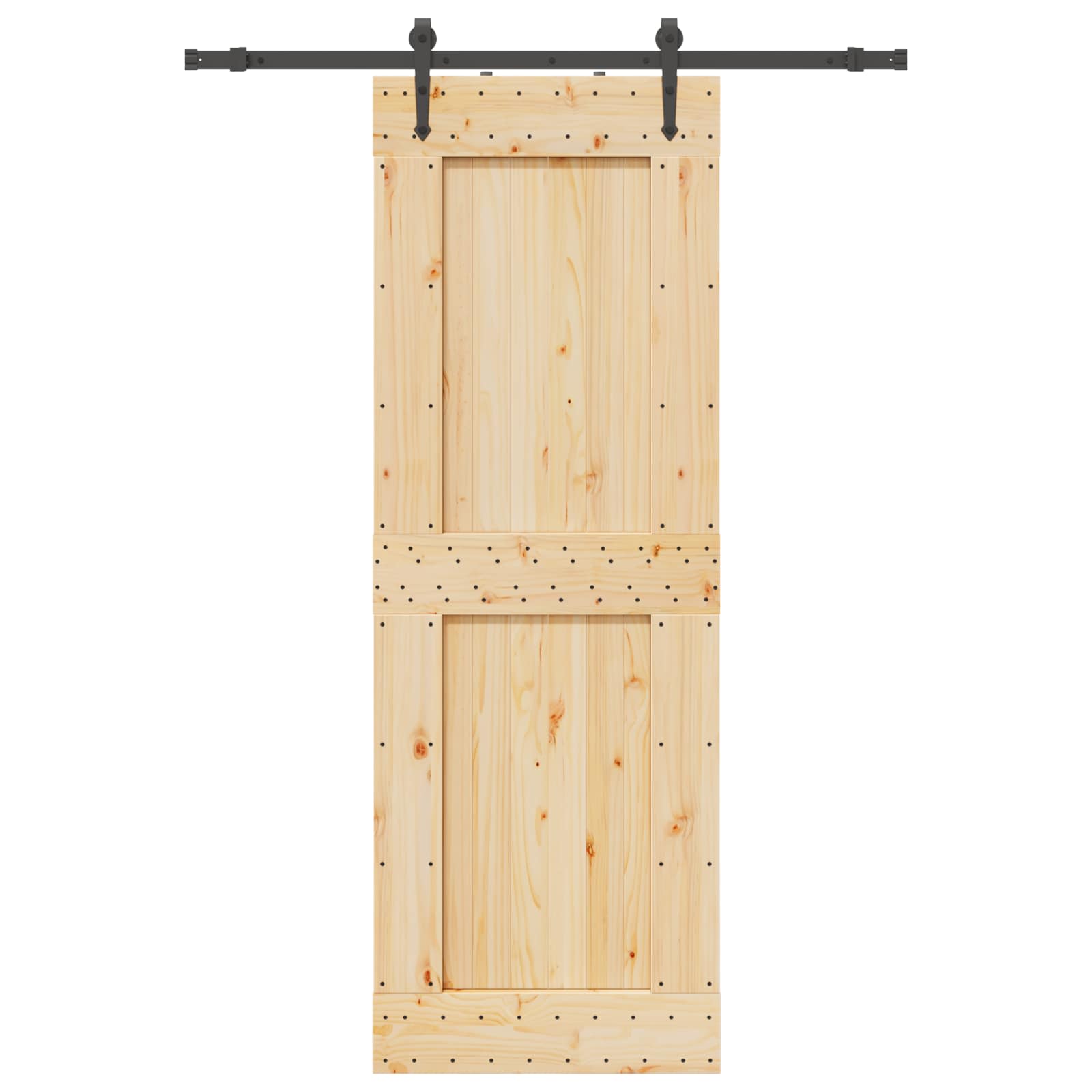 Schiebetür NARVIK Natürlich und Schwarz 70 x 210 cm (152,5 cm)