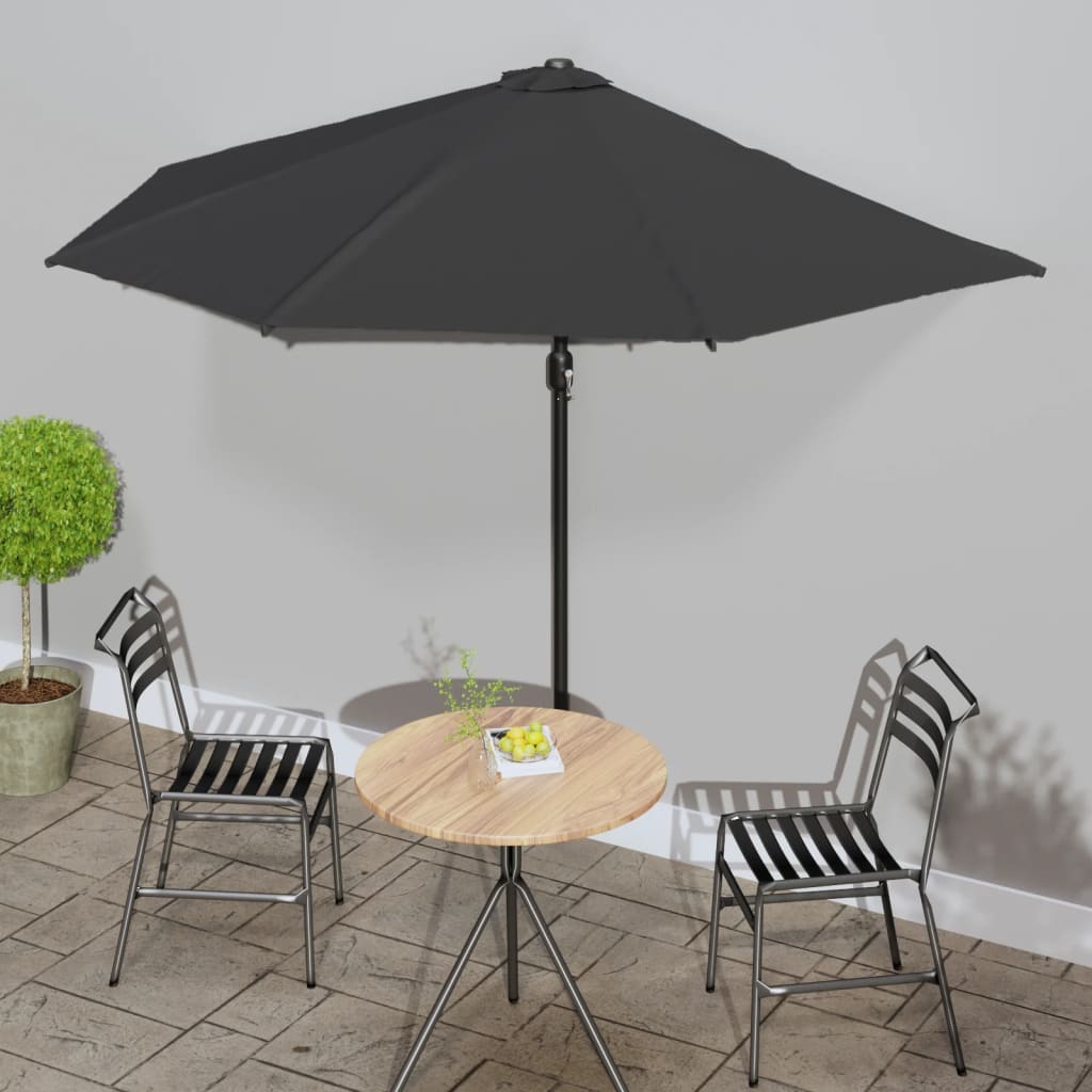 Balkon-Sonnenschirm Alu-Mast Bordeauxrot 270x144x222cm Halbrund