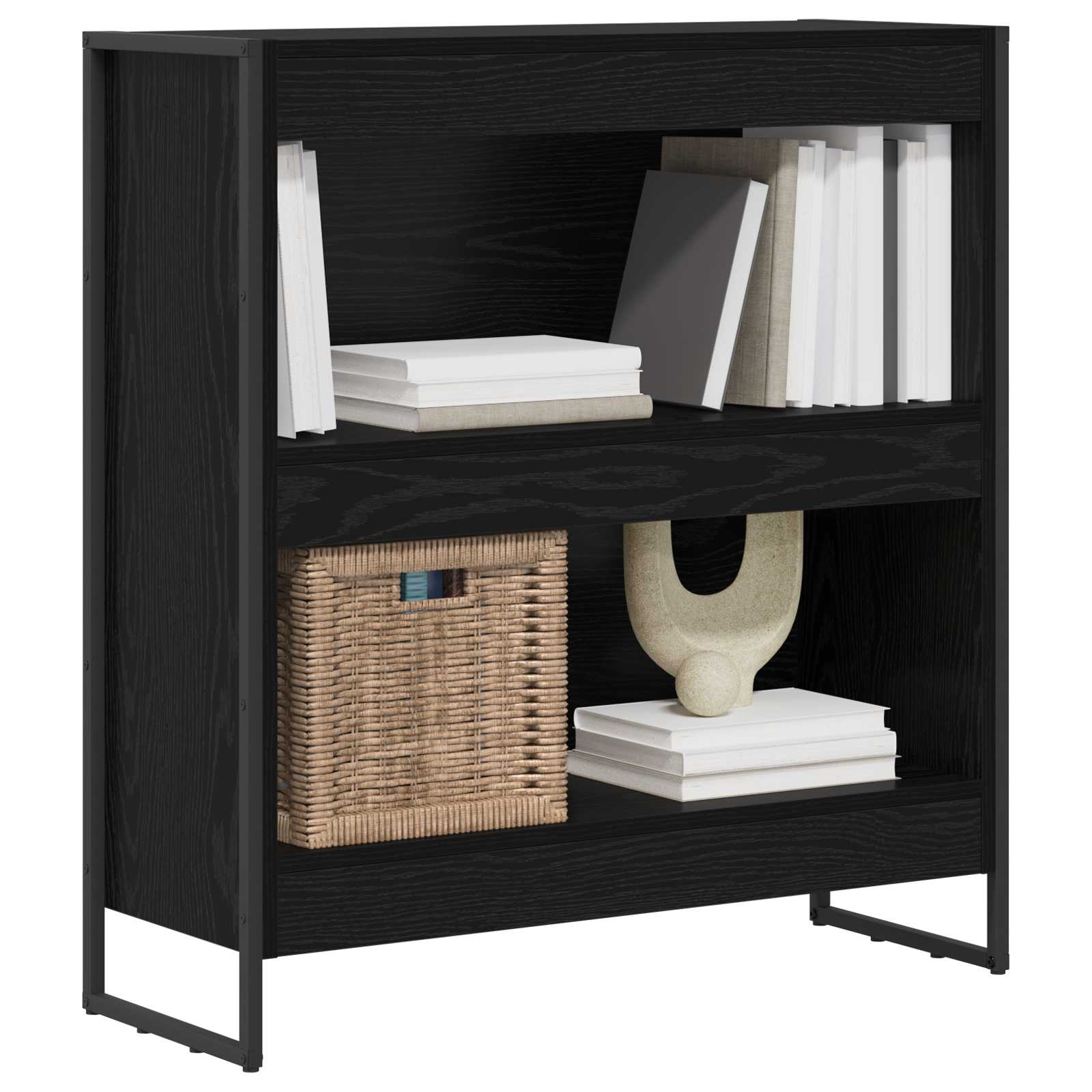 Bücherregal 2 pcs Schwarz Eichen-Optik 60 x 30 x 189,5 cm