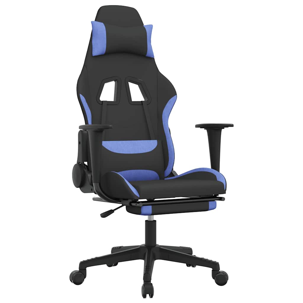 Gaming-Stuhl mit Massagefunktion Schwarz und Creme Stoff