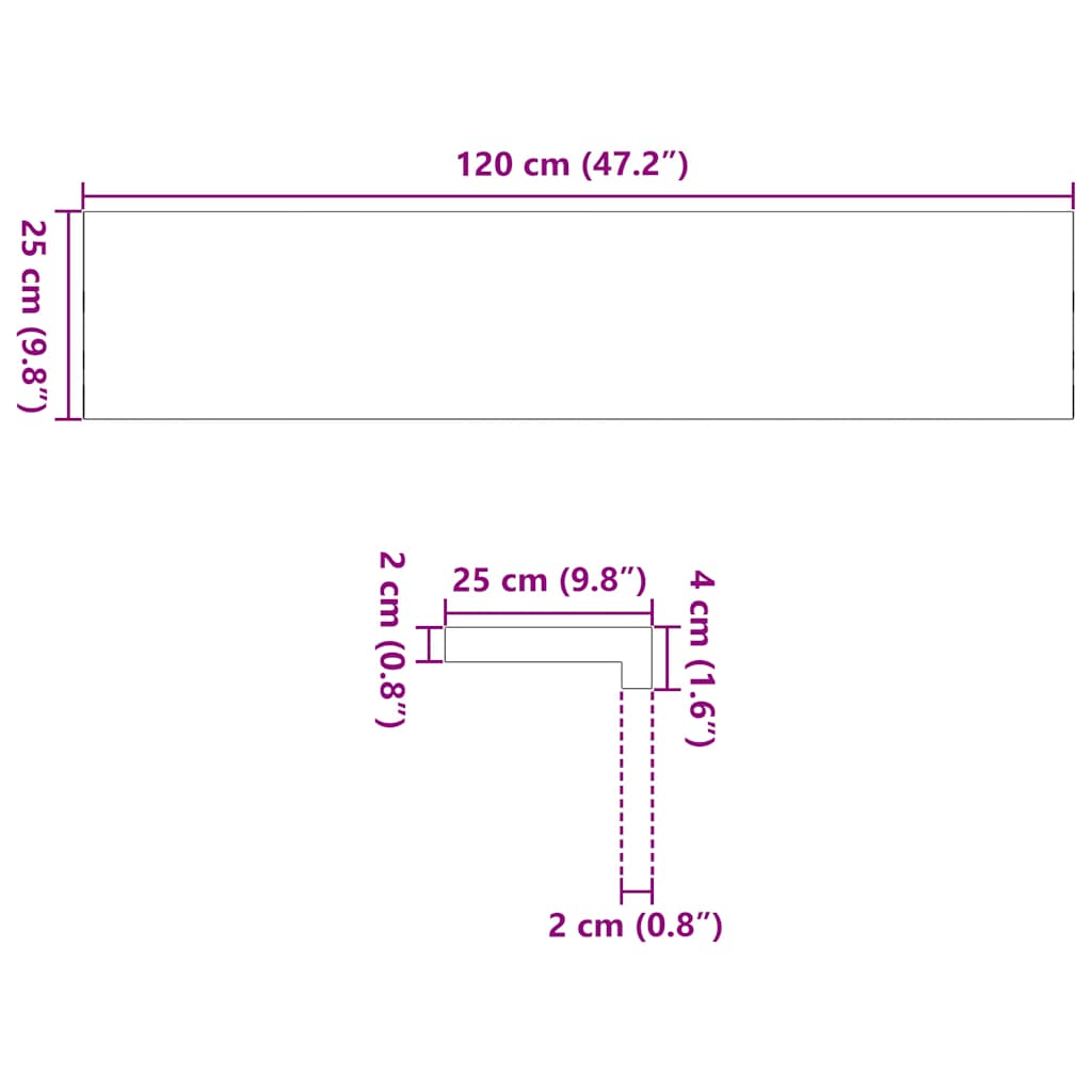 Treppenstufen 4 Stk. Unbehandelt 70x25x2 cm Massivholz Eiche