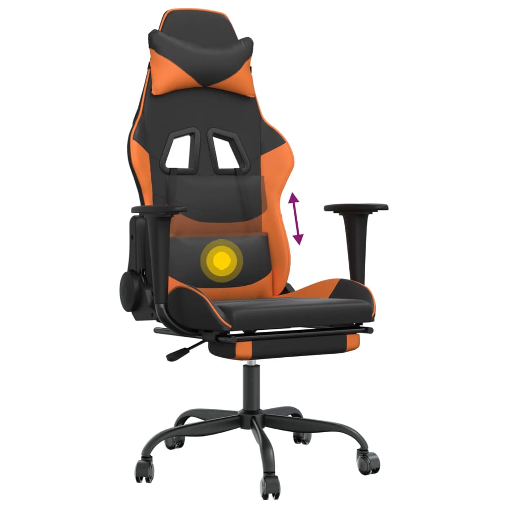 Gaming-Stuhl mit Massagefunktion Schwarz und Rot Kunstleder