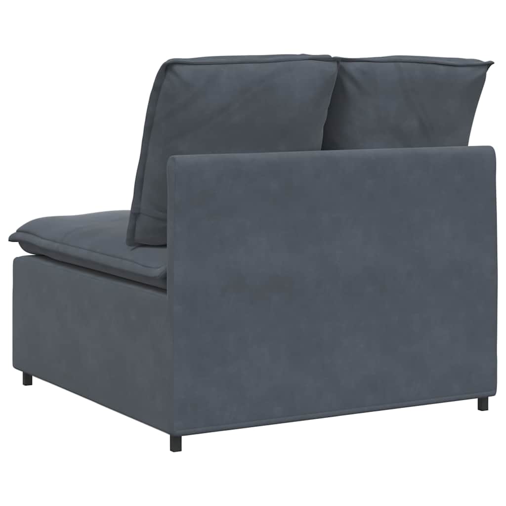 Modulares Sofa Endmodul mit Armlehne Kissen Blau 100 cm