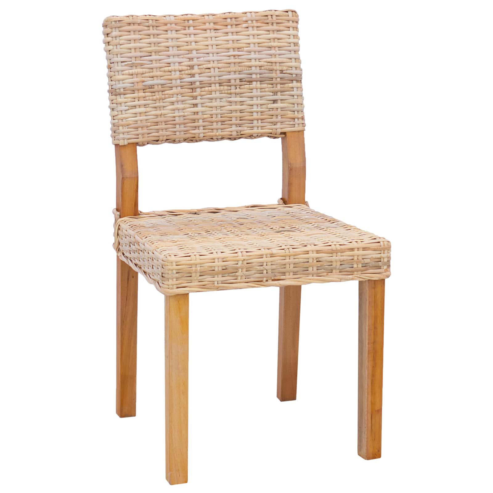 Esszimmerstuhl 2 pcs Kubu Rattan Weiß gewaschen 46 x 55 x 84 cm