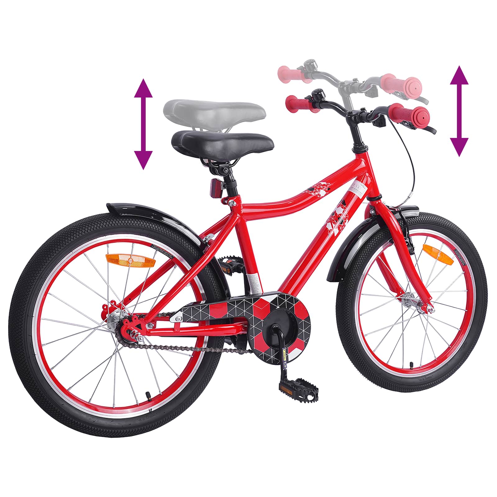Kinderfahrrad 12 Zoll für 2-4 Jahre alt Schwarz