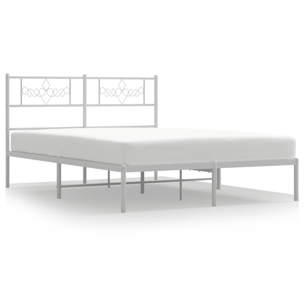Bettgestell mit Kopfteil Metall Schwarz 100x190 cm