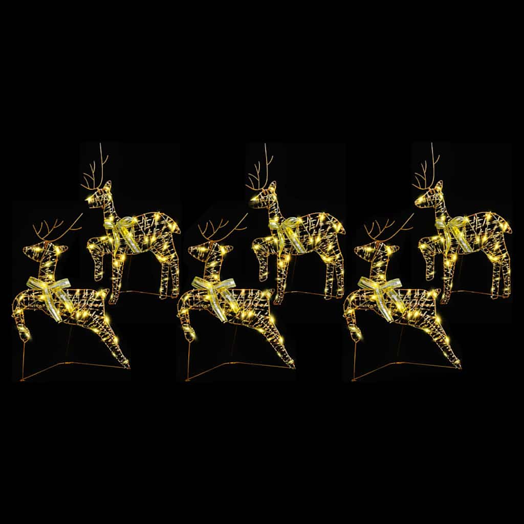 LED Rentiere 4 pcs Gold Stoff