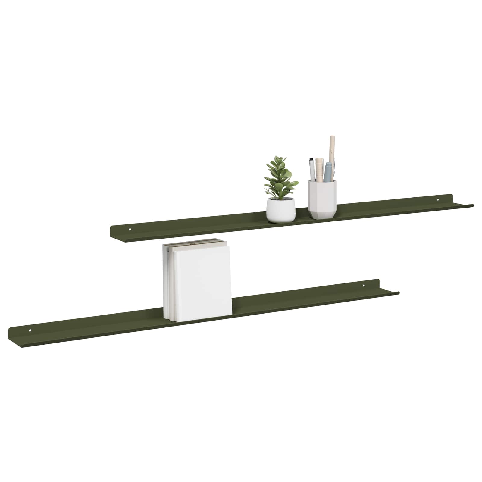 Schwebendes Regal 3 pcs Schwarz 40 x 9 x 2,5 cm Stahl