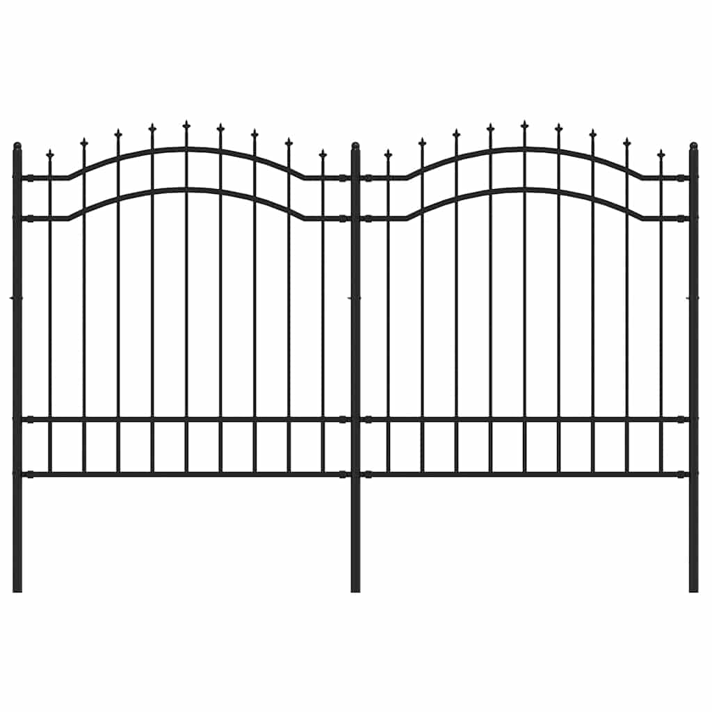 Gartenzaun Woerden mit Speerspitze Schwarz 240 x 75 cm Stahl