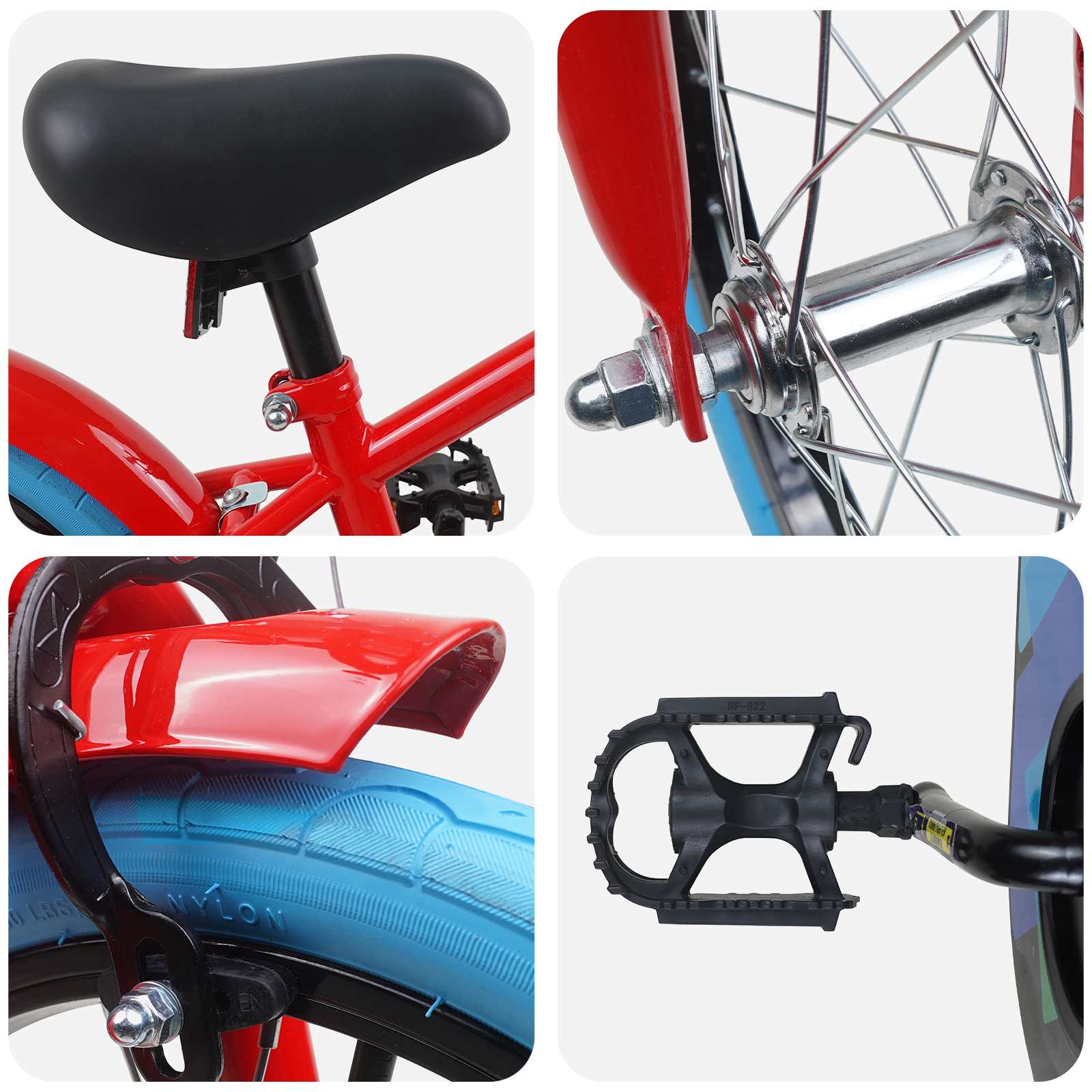 Kinderfahrrad 16 Zoll für 4-6 Jahre alt Schwarz