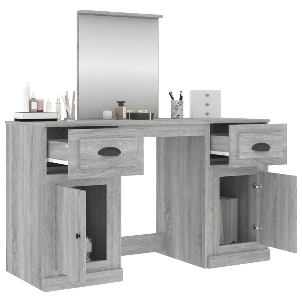 Schminktisch mit Spiegel Weiß 130x50x132,5 cm