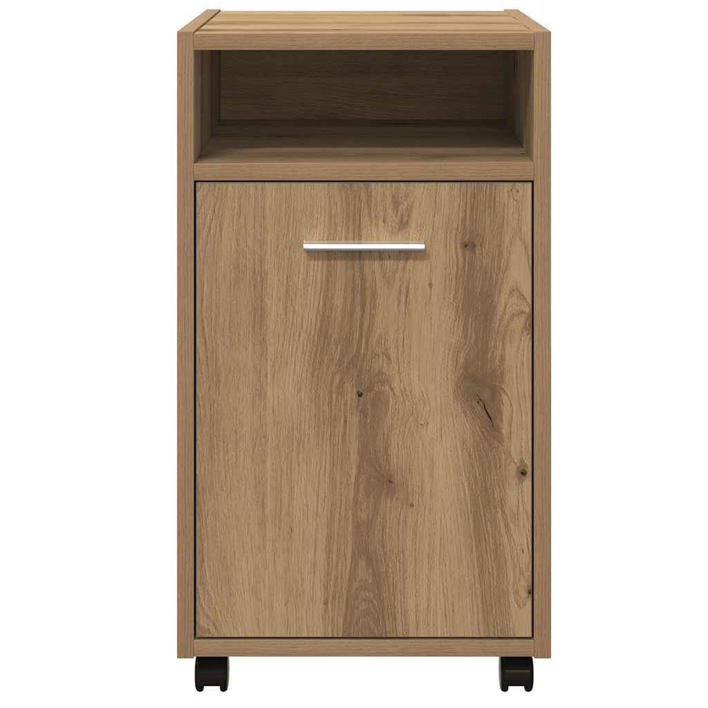 Beistellschrank mit Rollen Weiß 33x38x60 cm Holzwerkstoff