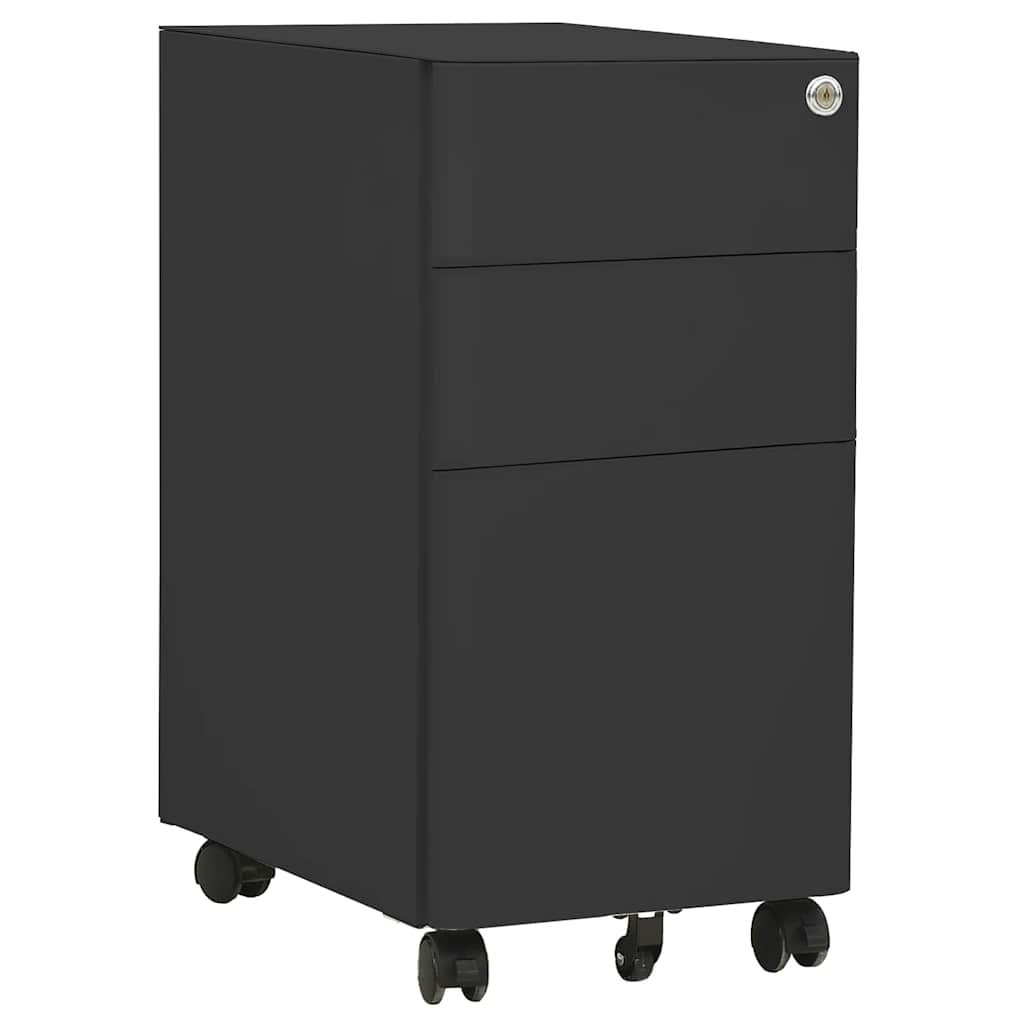 Aktenschrank mit Rollen Weiß 30x45x59 cm Stahl