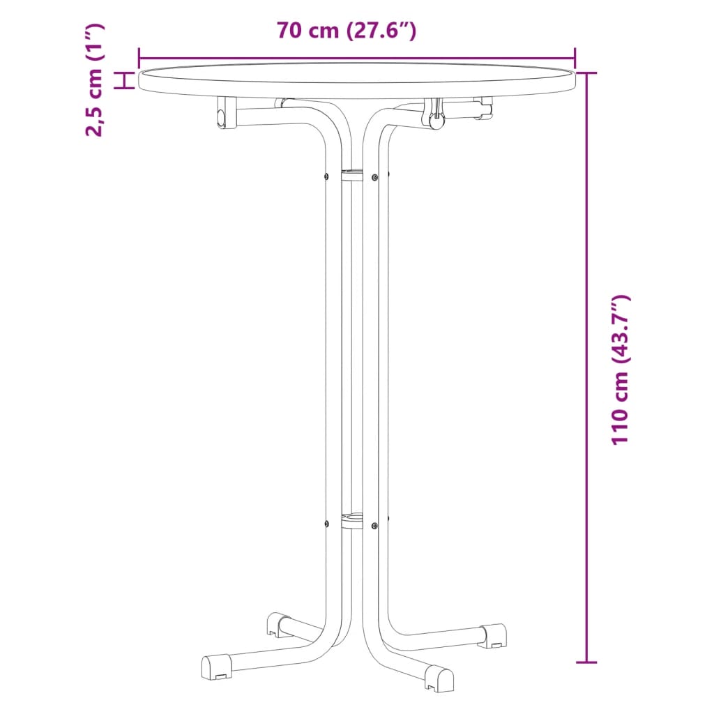 Bartisch Weiß Ø60x110 cm Holzwerkstoff und Stahl