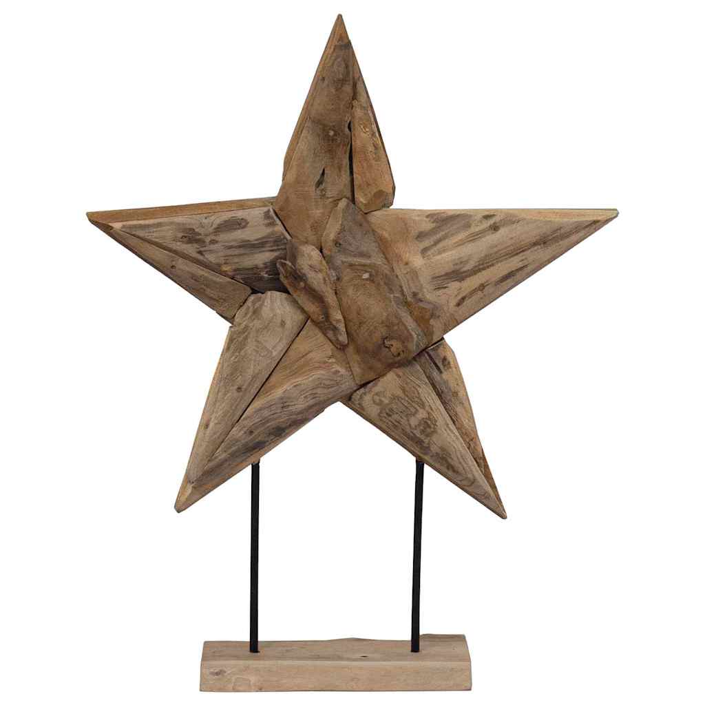 Weihnachtsstern Braun 31 x 15 x 46 cm Massivholz Teak