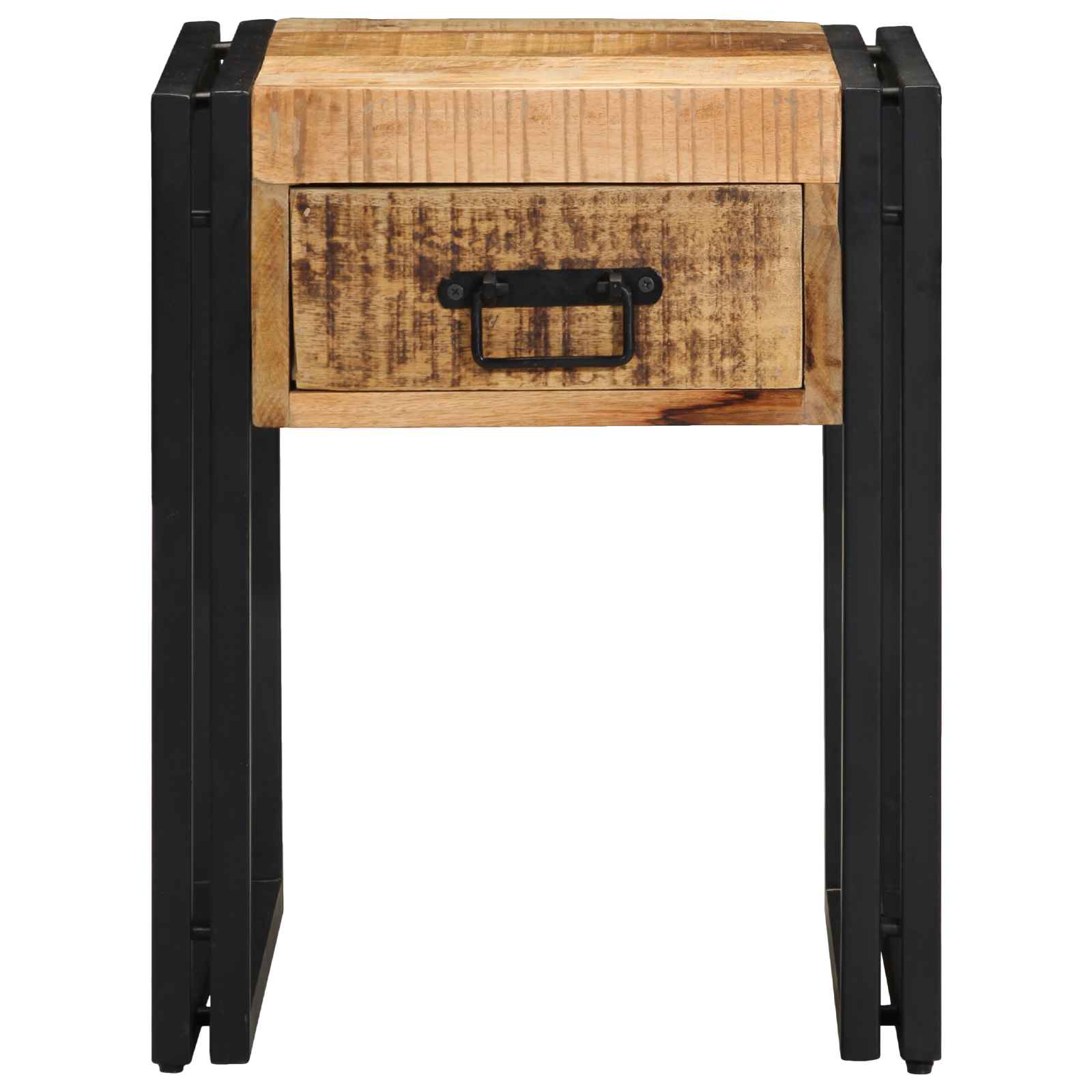 Beistelltisch mit Schubladen 40 x 40 x 50 cm Massivholz Mango