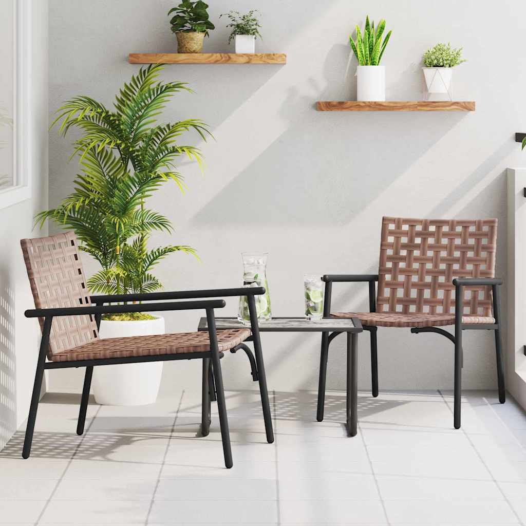 Gartenstuhl 2 pcs Braun 78 x 55,5 x 75,5 cm Poly-Rattan