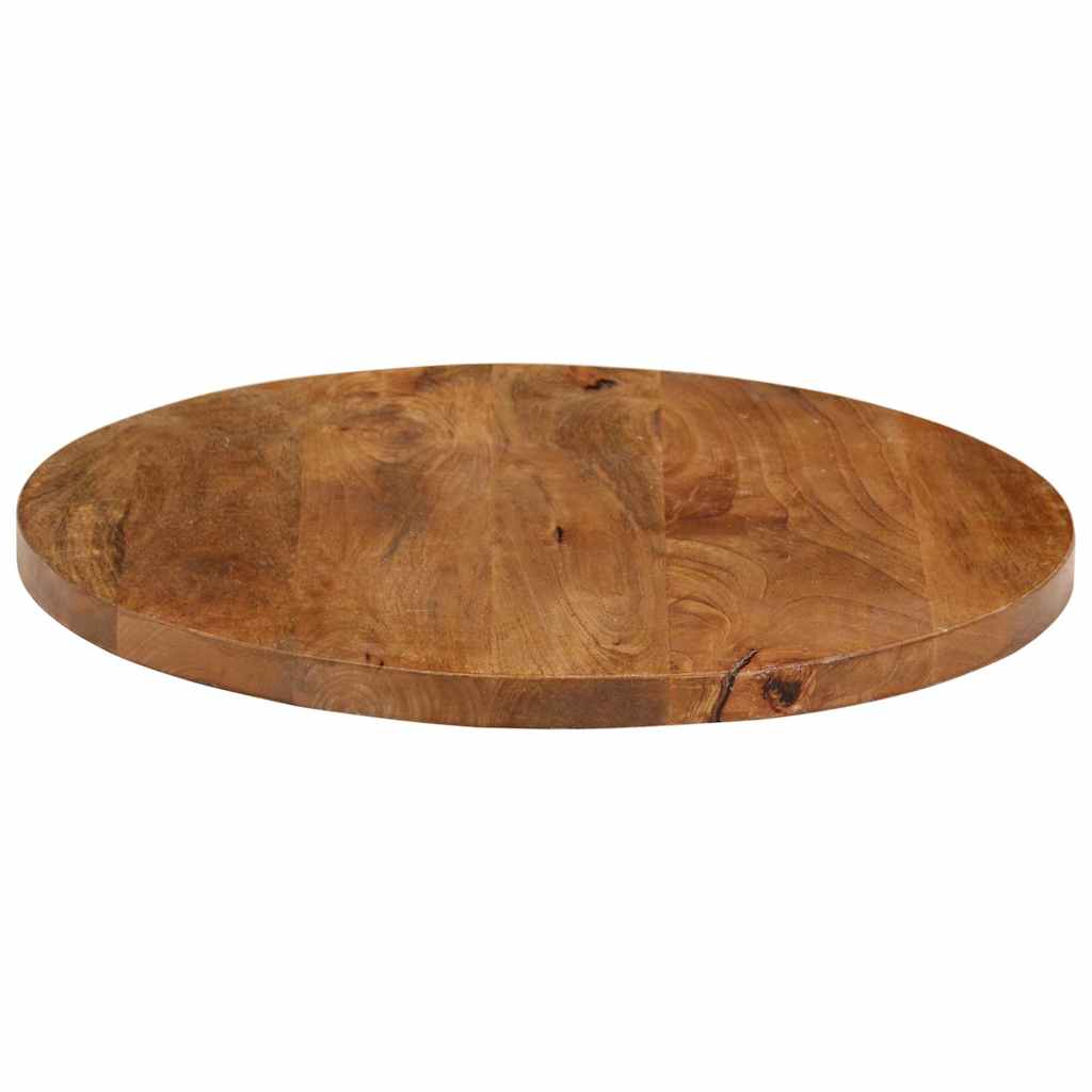 Tischplatte Ø 40x2,5 cm Rund Raues Massives Mangoholz
