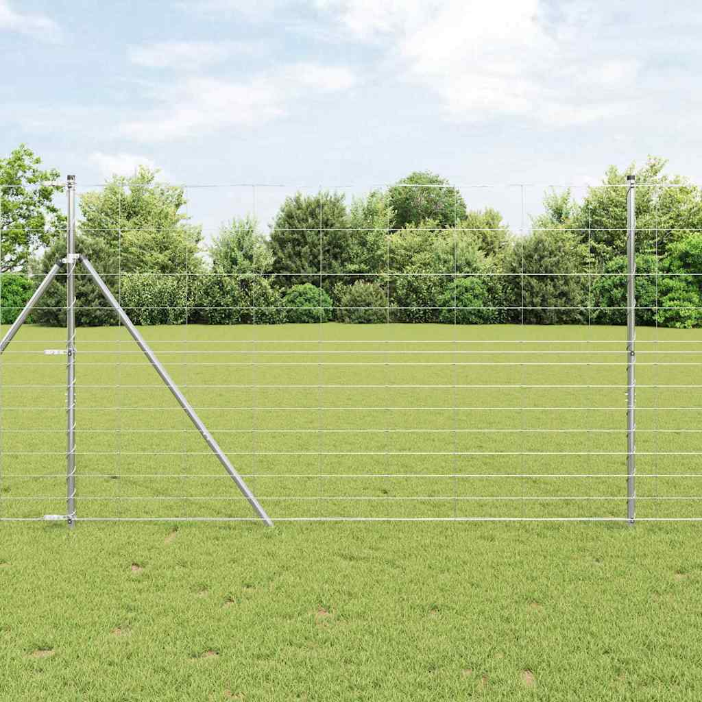 Ground Fix Geschweißter Drahtzaun 25 x 0,8 m Silber Netz