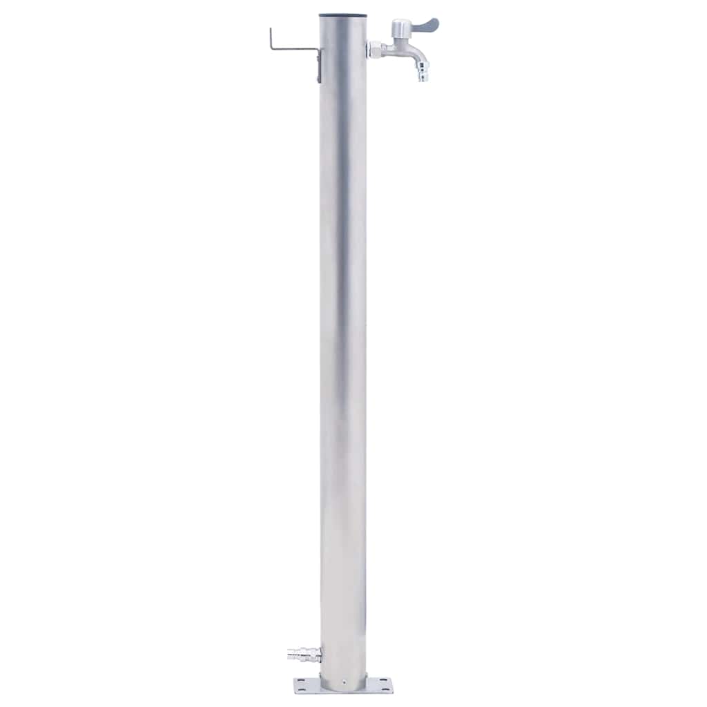 Wassersäule für den Garten 40 cm Edelstahl Quadratisch