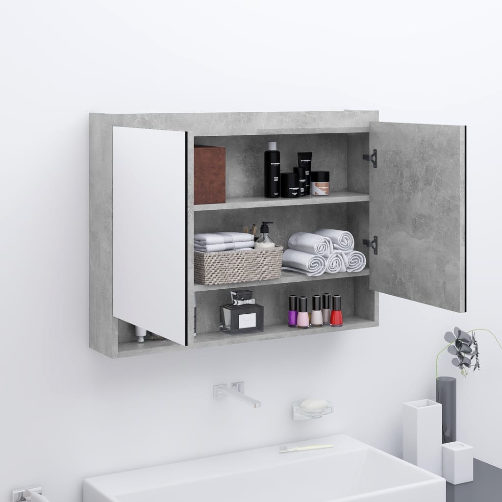 Spiegelschrank fürs Bad 80x15x60 cm Glänzend Schwarz