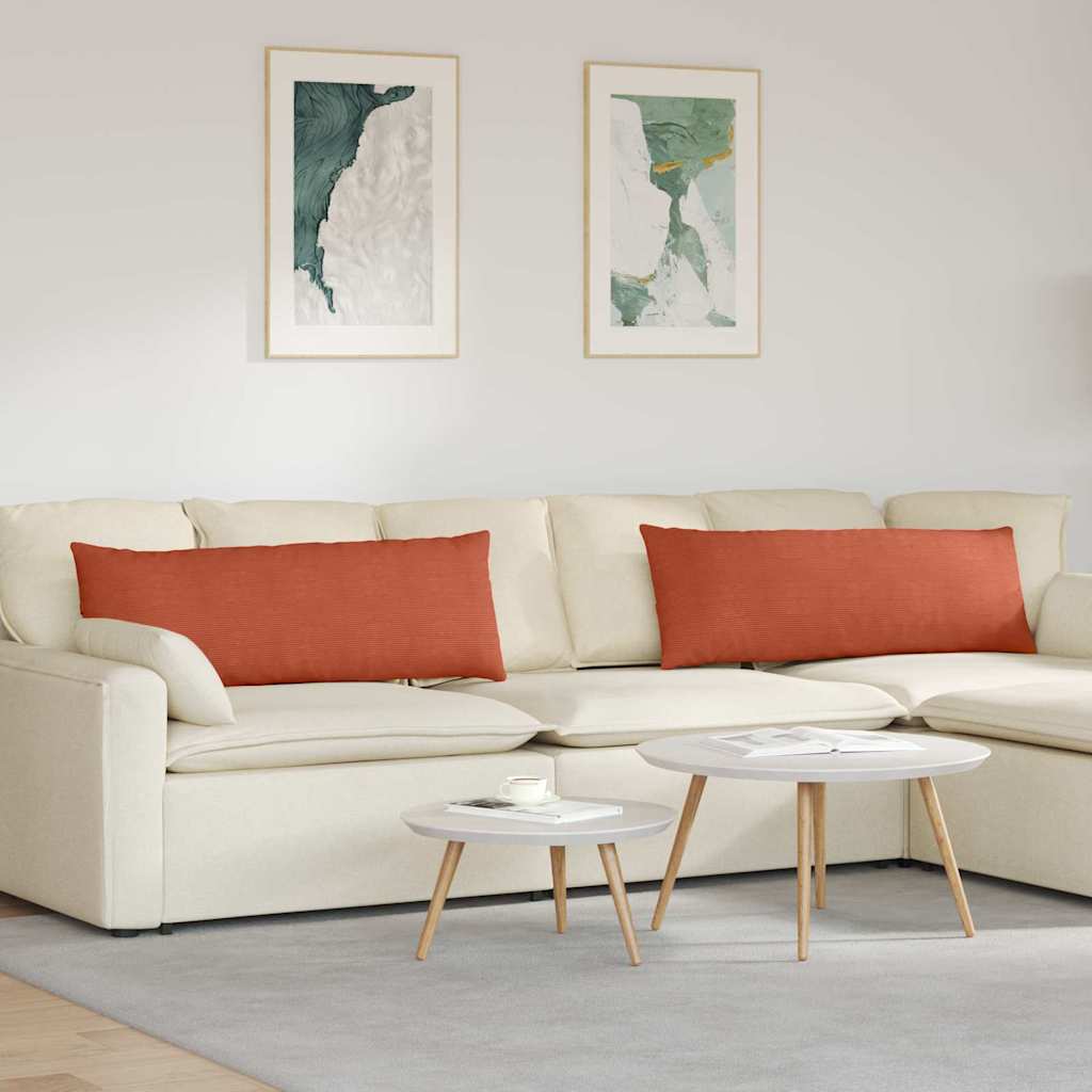 Sofakissen 2 Stück Hellgrau 50 x 30 cm Cordstoff