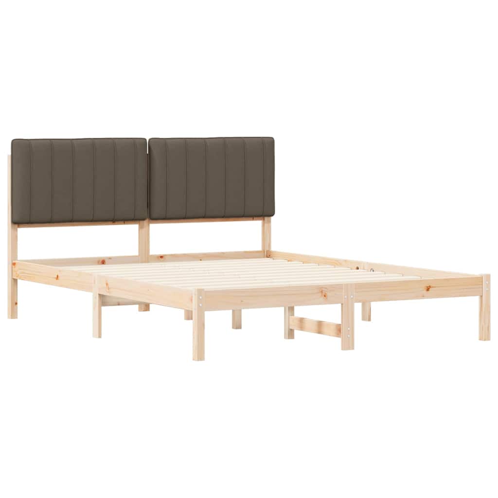 Bettgestell mit gepolstertem Kopfteil Hellgrau 200 x 200 cm