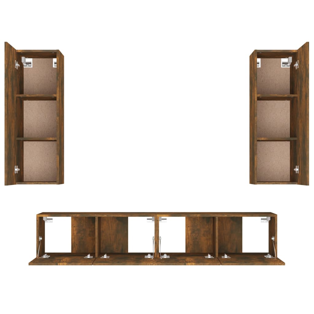 4-tlg. TV-Schrank-Set Weiß Holzwerkstoff