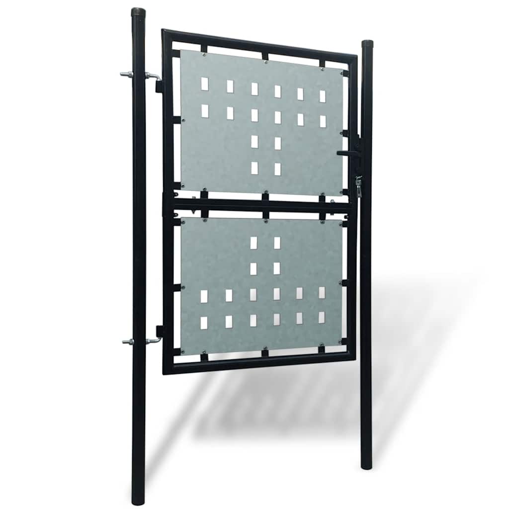 Schwarzes Einzeltor für Zäune 100 x 200 cm