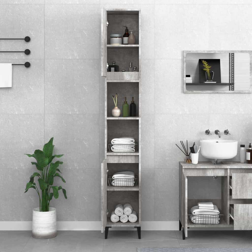 Badschrank Weiß 30x30x190 cm Holzwerkstoff