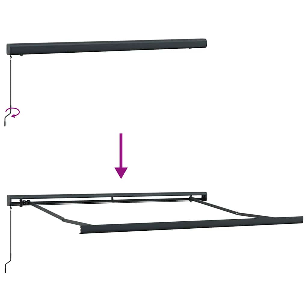 Markise Einziehbar Blau und Weiß 4x3 m Stoff und Aluminium