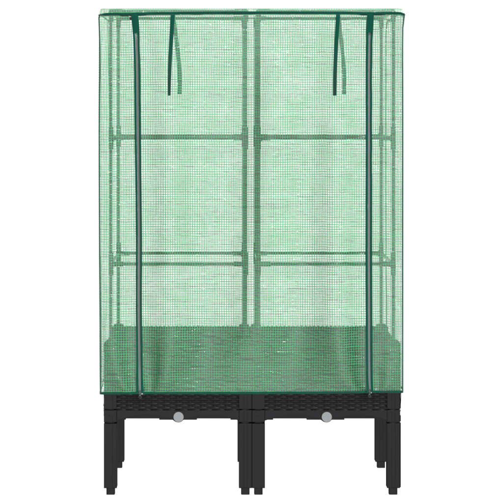 Hochbeet mit Gewächshaus-Aufsatz Rattan-Optik 40x40x140 cm
