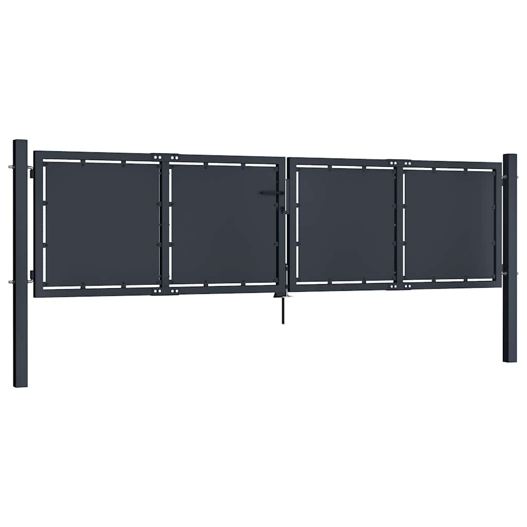 Gartentor aus Stahl 300 x 75 cm Anthrazit