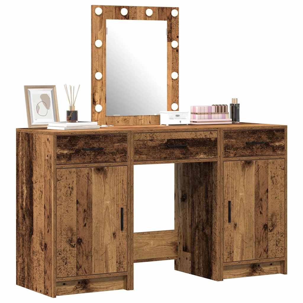 Schminktisch mit Schubladen Weiß 50 x 41 x 135 cm Holzwerkstoff