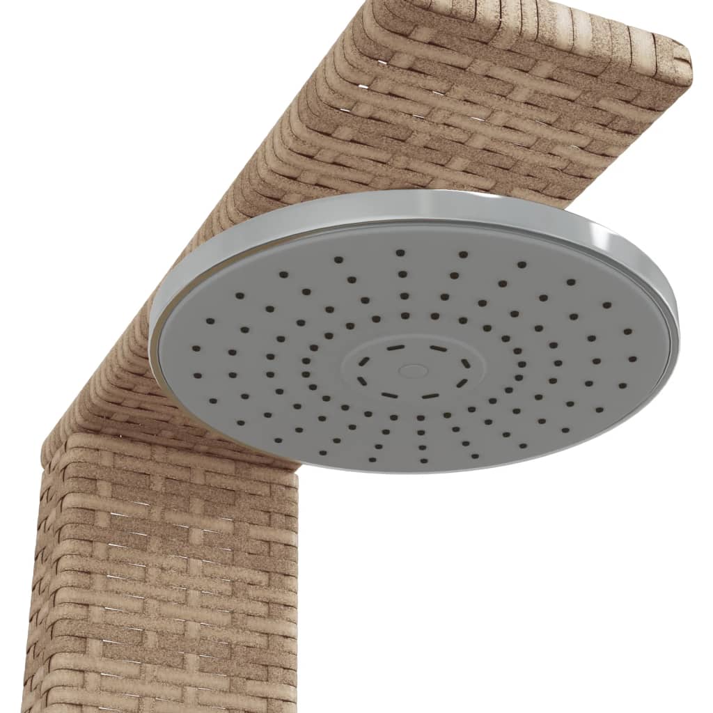 Gartendusche Schwarz 50x55x224 cm Poly Rattan und Akazienholz