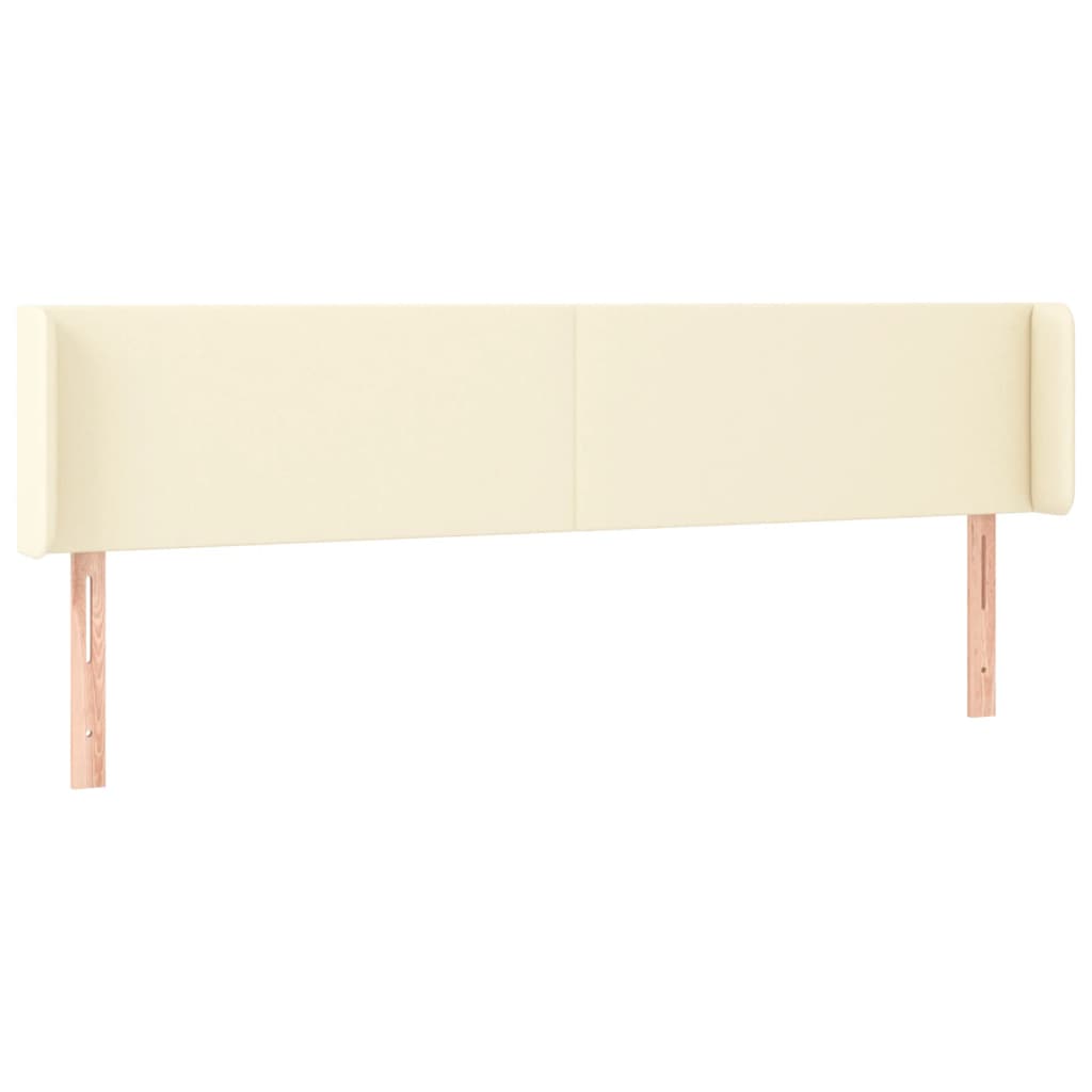 Kopfteil mit Ohren Creme 83x16x78/88 cm Kunstleder