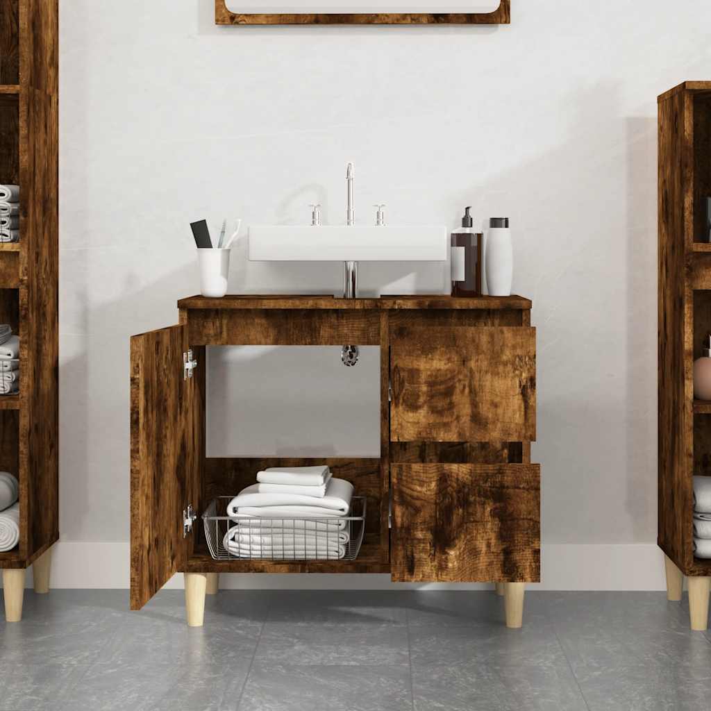 Badschrank Weiß 65x33x60 cm Holzwerkstoff